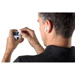 Auriculares sem fios de ABS reciclado com 4 horas de autonomia cor branco terceira vista
