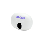Auriculares sem fios de ABS reciclado com 4 horas de autonomia cor branco imagem com logo