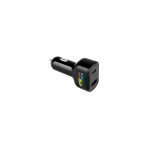 Adaptador para isqueiro ultrarrápido com duas portas USB cor preto imagem com logo