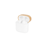 Auriculares sem fios com tampa de bambu e 5 horas de autonomia cor branco