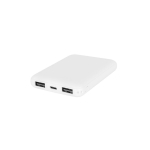 Powerbank de plástico reciclado com indicador de carga 5000 mAh cor branco