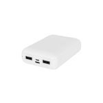 Powerbank ecológico com indicador de carga 10 000 mAh cor branco primeira vista