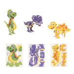 Puzzle 3D de papel 3 em 1 em forma de dinossauro ideal para crianças varias cores