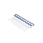 Toalha de praia de algodão e poliéster às riscas com franja 180 g/m2 cor azul-marinho