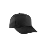 Boné de poliéster reciclado com 5 painéis e fecho velcro 210 g/m2 cor preto primeira vista