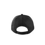 Boné de poliéster reciclado com 5 painéis e fecho velcro 210 g/m2 cor preto terceira vista