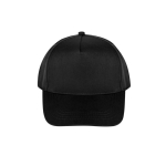 Boné de poliéster reciclado com 5 painéis e fecho velcro 210 g/m2 cor preto