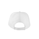 Boné de poliéster reciclado com 5 painéis e fecho velcro 210 g/m2 cor branco terceira vista