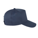 Boné de poliéster reciclado com 5 painéis e fecho velcro 210 g/m2 cor azul-marinho segunda vista