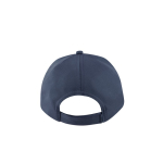 Boné de poliéster reciclado com 5 painéis e fecho velcro 210 g/m2 cor azul-marinho terceira vista