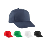 Boné de poliéster reciclado com 5 painéis e fecho velcro 210 g/m2 varias cores