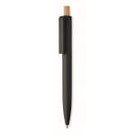 Caneta monocromática com botão de bambu, tinta azul cor preto