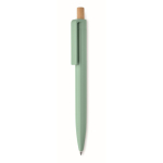 Caneta monocromática com botão de bambu, tinta azul cor verde menta
