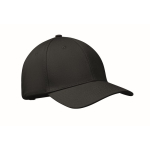 Boné de algodão com fecho ajustável de fivela de aço 280 g/m2 cor preto