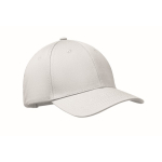 Boné de algodão com fecho ajustável de fivela de aço 280 g/m2 cor branco