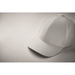 Boné de algodão com fecho ajustável de fivela de aço 280 g/m2 cor branco vista fotografia segunda vista