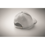 Boné de algodão com fecho ajustável de fivela de aço 280 g/m2 cor branco vista fotografia terceira vista