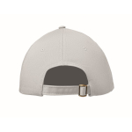 Boné de algodão com fecho ajustável de fivela de aço 280 g/m2 cor branco quinta vista