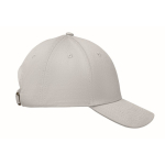 Boné de algodão com fecho ajustável de fivela de aço 280 g/m2 cor branco sexta vista