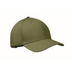 Boné de algodão com fecho ajustável de fivela de aço 280 g/m2 cor verde militar