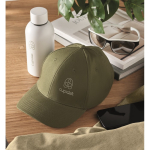 Boné de algodão com fecho ajustável de fivela de aço 280 g/m2 cor verde militar vista conjunto principal