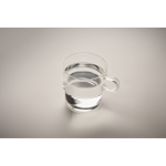 Chávena totalmente feita de borossilicato com design empilhável cor transparente vista fotografia quarta vista