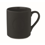 Caneca de cerâmica de cor mate com um acabamento em relevo 340 ml cor preto