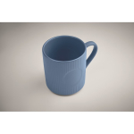 Caneca de cerâmica de cor mate com um acabamento em relevo 340 ml cor azul vista fotografia segunda vista