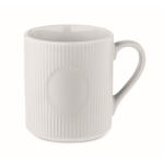 Caneca de cerâmica de cor mate com um acabamento em relevo 340 ml cor branco