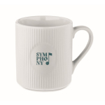Caneca de cerâmica de cor mate com um acabamento em relevo 340 ml cor branco vista principal