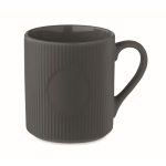 Caneca de cerâmica de cor mate com um acabamento em relevo 340 ml cor cinzento-escuro