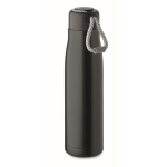 Garrafa antifugas de aço inoxidável com pega de cordão 500 ml cor preto