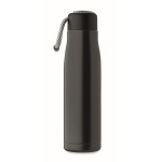 Garrafa antifugas de aço inoxidável com pega de cordão 500 ml cor preto quarta vista
