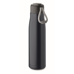 Garrafa antifugas de aço inoxidável com pega de cordão 500 ml cor azul-marinho