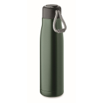 Garrafa antifugas de aço inoxidável com pega de cordão 500 ml cor verde-escuro