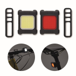 Set de 2 luzes recarregável, 3 modos de iluminação para bicicleta cor preto sexta vista