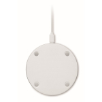 Carregador circular sem fios com detalhe superior de nogueira 15 W cor madeira quarta vista