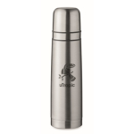 Termos de aço inoxidável reciclado com 2 chávenas na tampa 750 ml cor prateado mate vista principal terceira vista