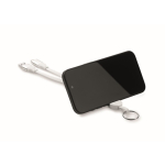 Porta-chaves e suporte para telemóvel com cabos de carga de 26 cm cor branco terceira vista