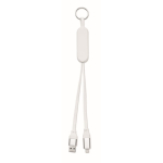 Porta-chaves e suporte para telemóvel com cabos de carga de 26 cm cor branco quinta vista