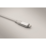 Porta-chaves e suporte para telemóvel com cabos de carga de 26 cm cor branco vista fotografia