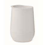 Copo takeaway de parede dupla, fecho deslizante na tampa 300ml cor branco
