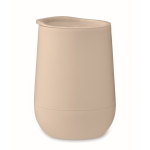 Copo takeaway de parede dupla, fecho deslizante na tampa 300ml cor bege