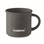 Caneca monocromática de cor mate com borda superior 300 ml cor cinzento-escuro vista principal