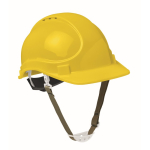 Capacete de trabalho com correia ajustável entre 52 e 62 cm cor amarelo
