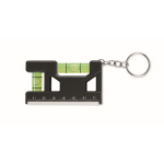Porta-chaves com duplo nível de bolha, régua de 7 cm e base magnética cor preto oitava vista