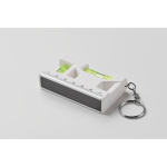 Porta-chaves com duplo nível de bolha, régua de 7 cm e base magnética cor branco vista fotografia quarta vista