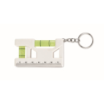 Porta-chaves com duplo nível de bolha, régua de 7 cm e base magnética cor branco oitava vista