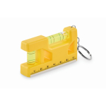 Porta-chaves com duplo nível de bolha, régua de 7 cm e base magnética cor amarelo