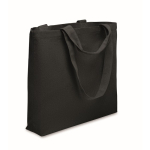 Saco de tecido reciclado com asas curtas e compridas 320 g/m2 cor preto
